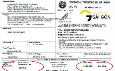 Documents in workflow between shipping lines, FWD and shipper