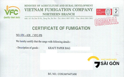 Content of Fumigation Certificate