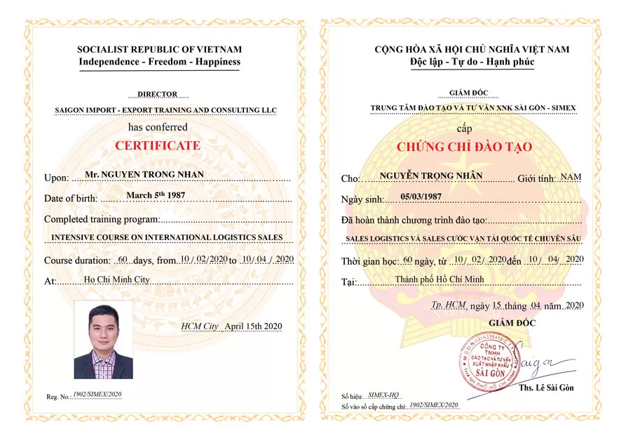 Chứng chỉ đào tạo