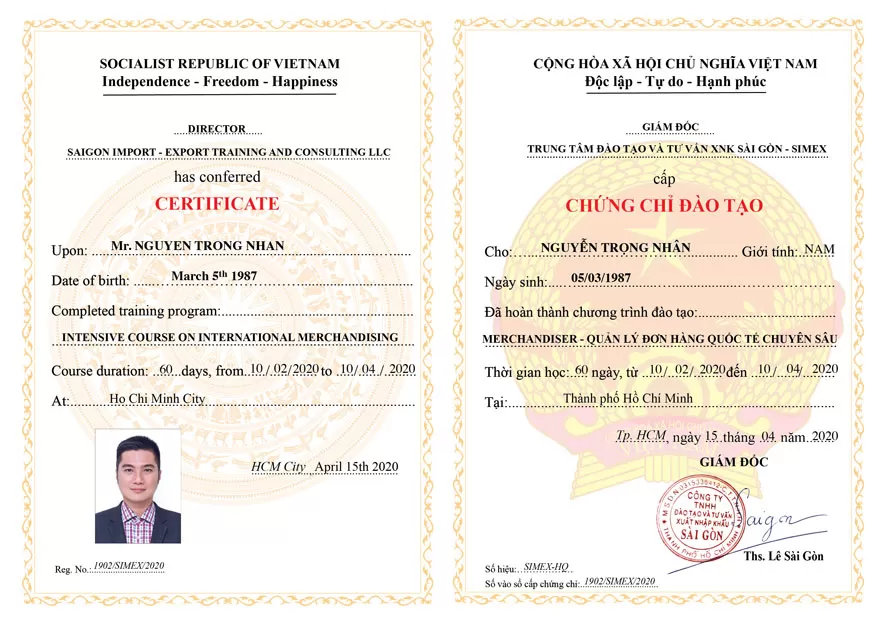 Chứng chỉ đào tạo