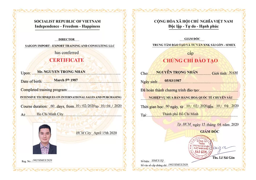 Chứng chỉ đào tạo