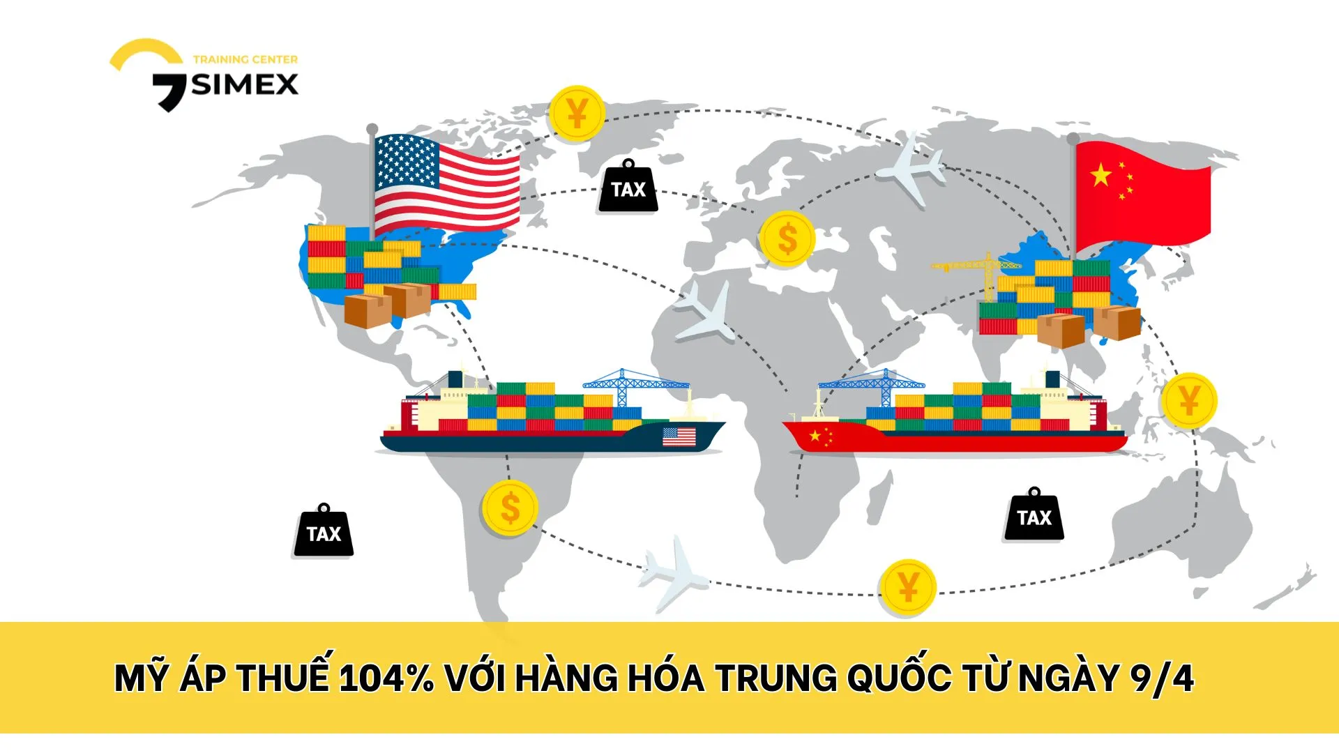 Mỹ áp thuế 104% với hàng hóa Trung Quốc từ ngày 9/4
