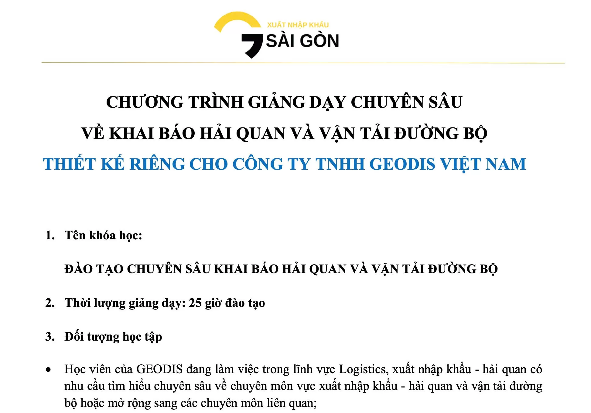 SIMEX HOÀN THÀNH CHƯƠNG TRÌNH ĐÀO TẠO CHUYÊN SÂU VỀ THỦ TỤC HẢI QUAN & VẬN TẢI ĐƯỜNG BỘ CHO GEODIS VIỆT NAM