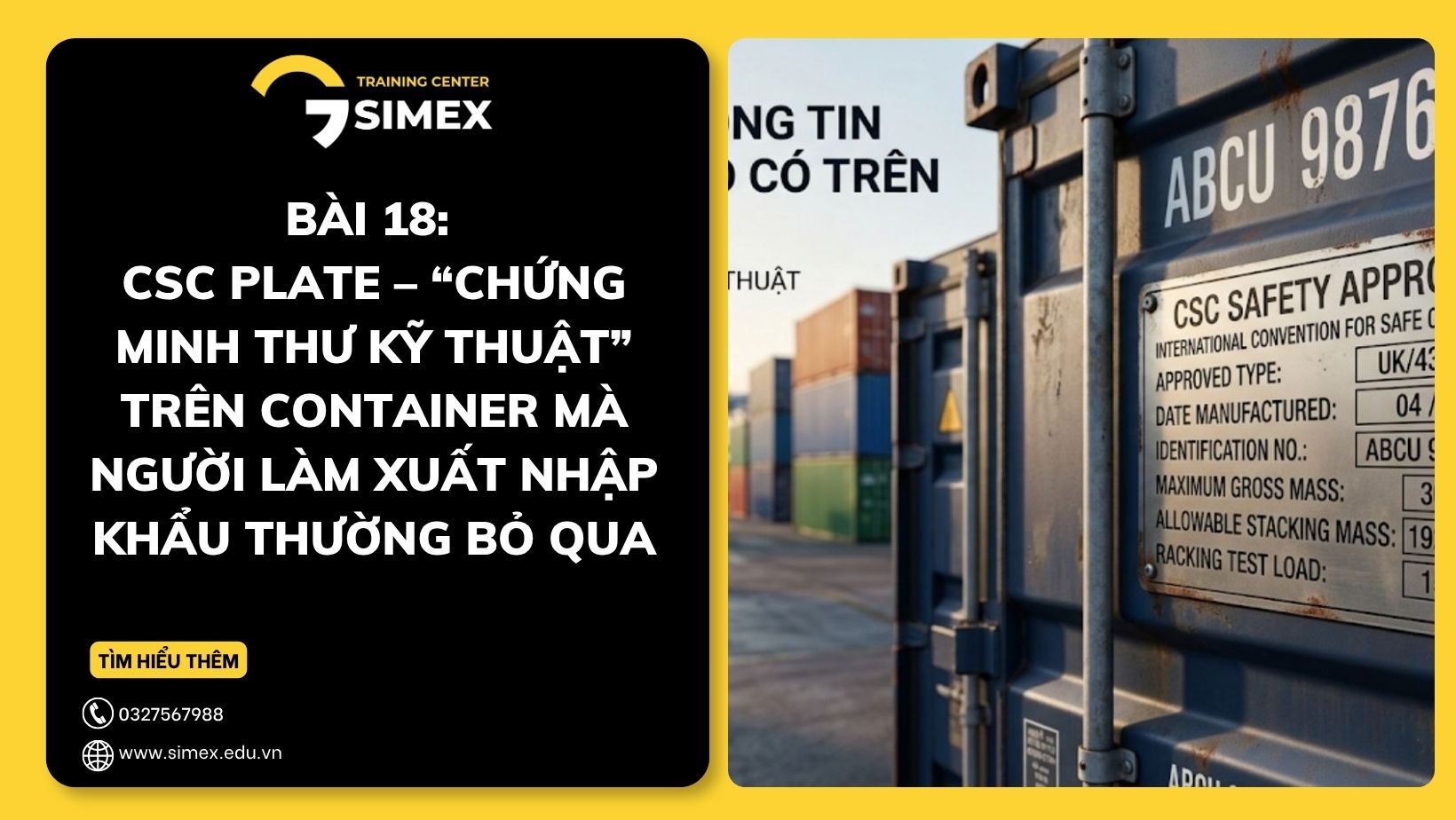 CSC PLATE – “CHỨNG MINH THƯ KỸ THUẬT” TRÊN CONTAINER MÀ NGƯỜI LÀM XUẤT NHẬP KHẨU THƯỜNG BỎ QUA