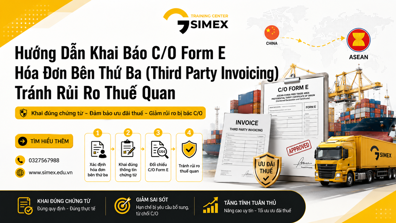 Hướng Dẫn Khai Báo C/O Form E Hóa Đơn Bên Thứ Ba (Third Party Invoicing) Tránh Rủi Ro Thuế Quan