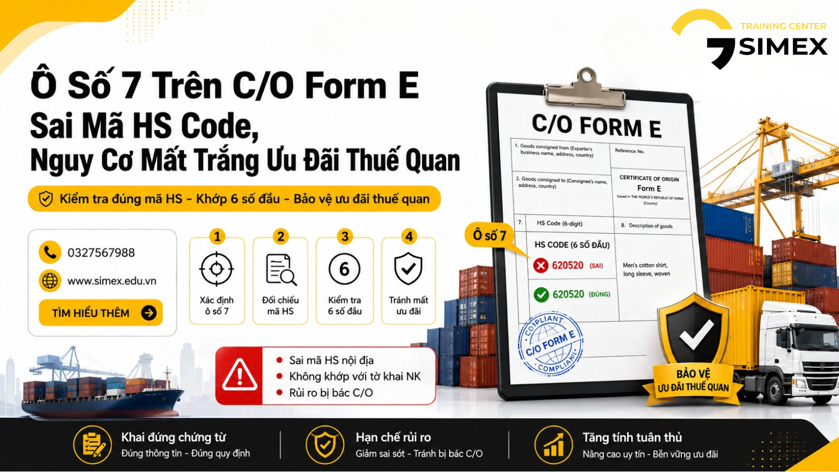 Ô Số 7 Trên C/O Form E: Sai Mã HS Code, Nguy Cơ Mất Trắng Ưu Đãi Thuế Quan